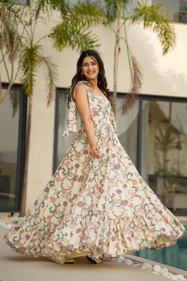 Heavy Rayon Digital Print Full Flare Anarkali Gown for Women Clothsvilla