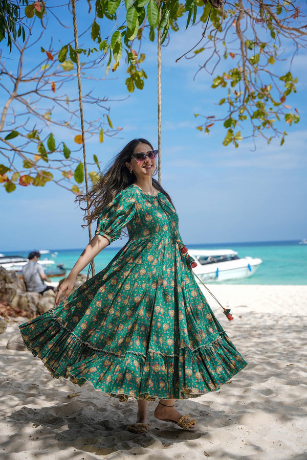 Heavy Rayon Digital Print Full Flare Anarkali Gown Clothsvilla
