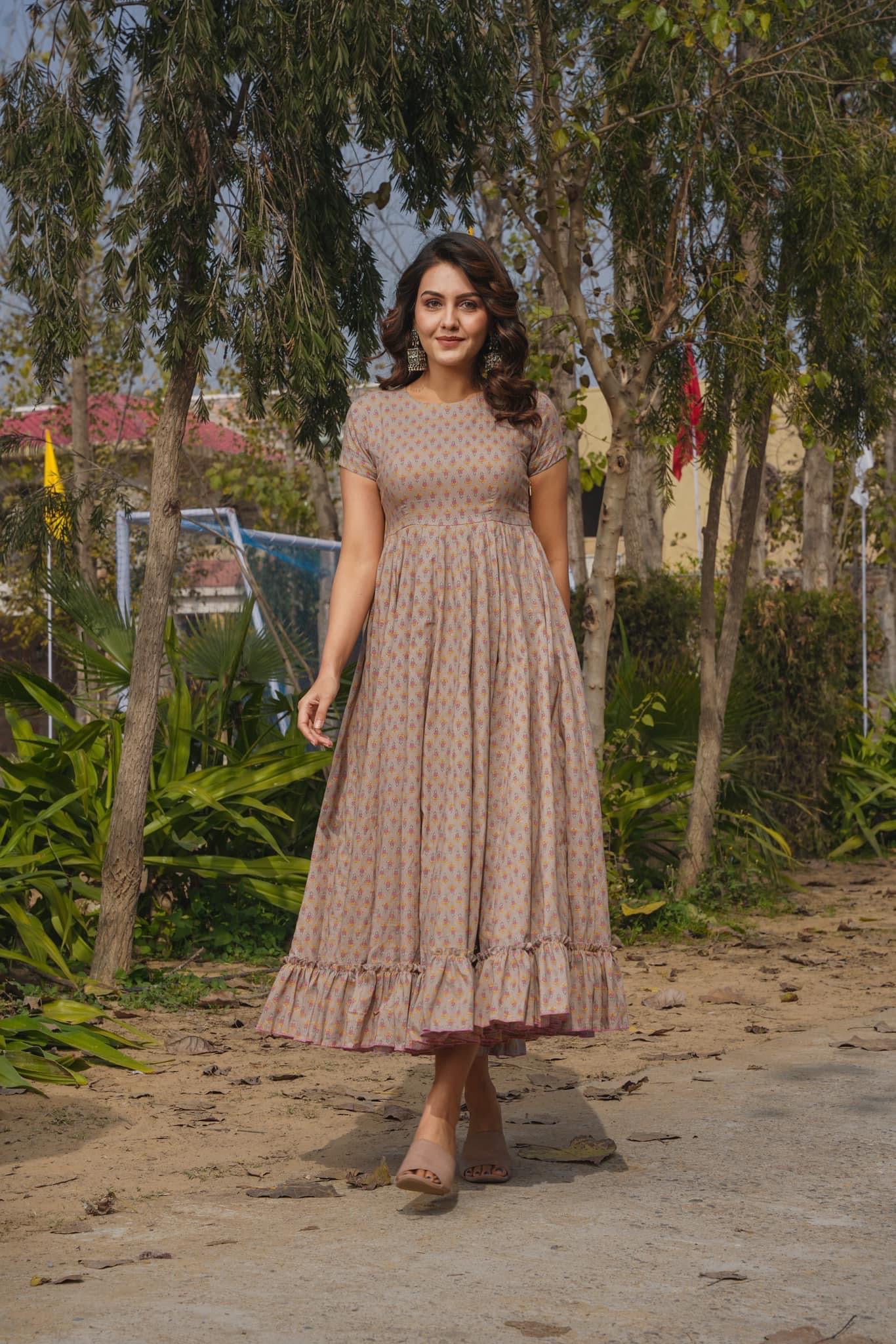 Heavy Rayon Digital Print Full Flare Anarkali Gown Clothsvilla