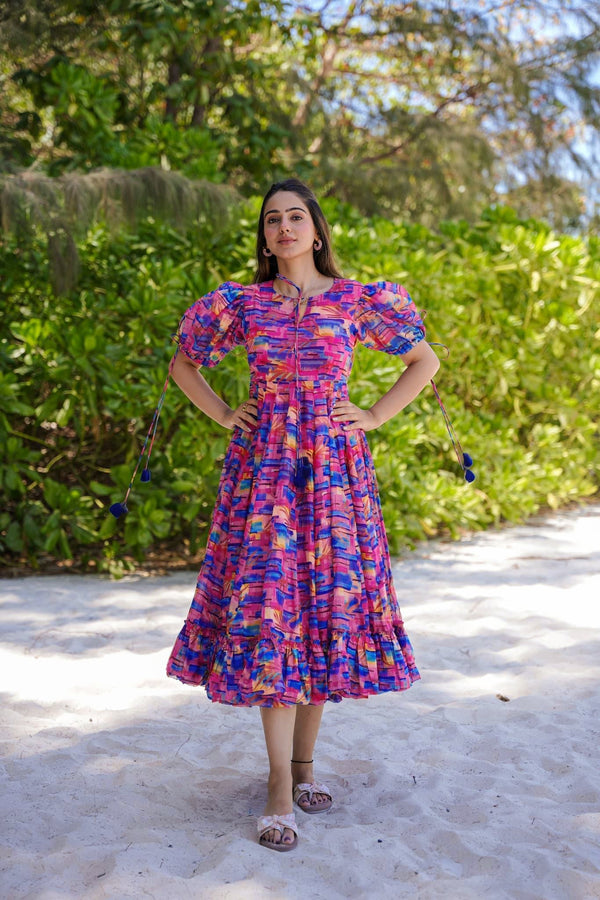 Heavy Rayon Digital Print Full Flare Anarkali Gown Clothsvilla