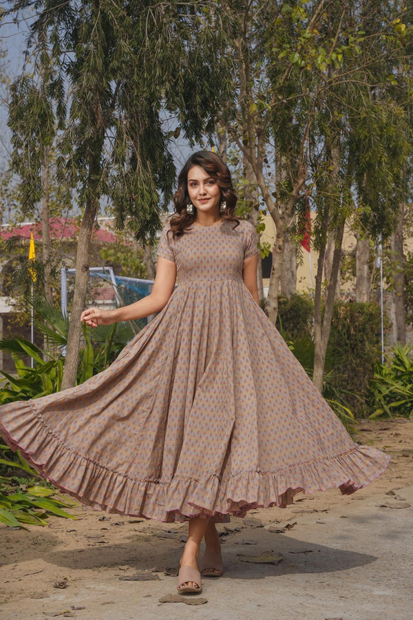 Heavy Rayon Digital Print Full Flare Anarkali Gown Clothsvilla