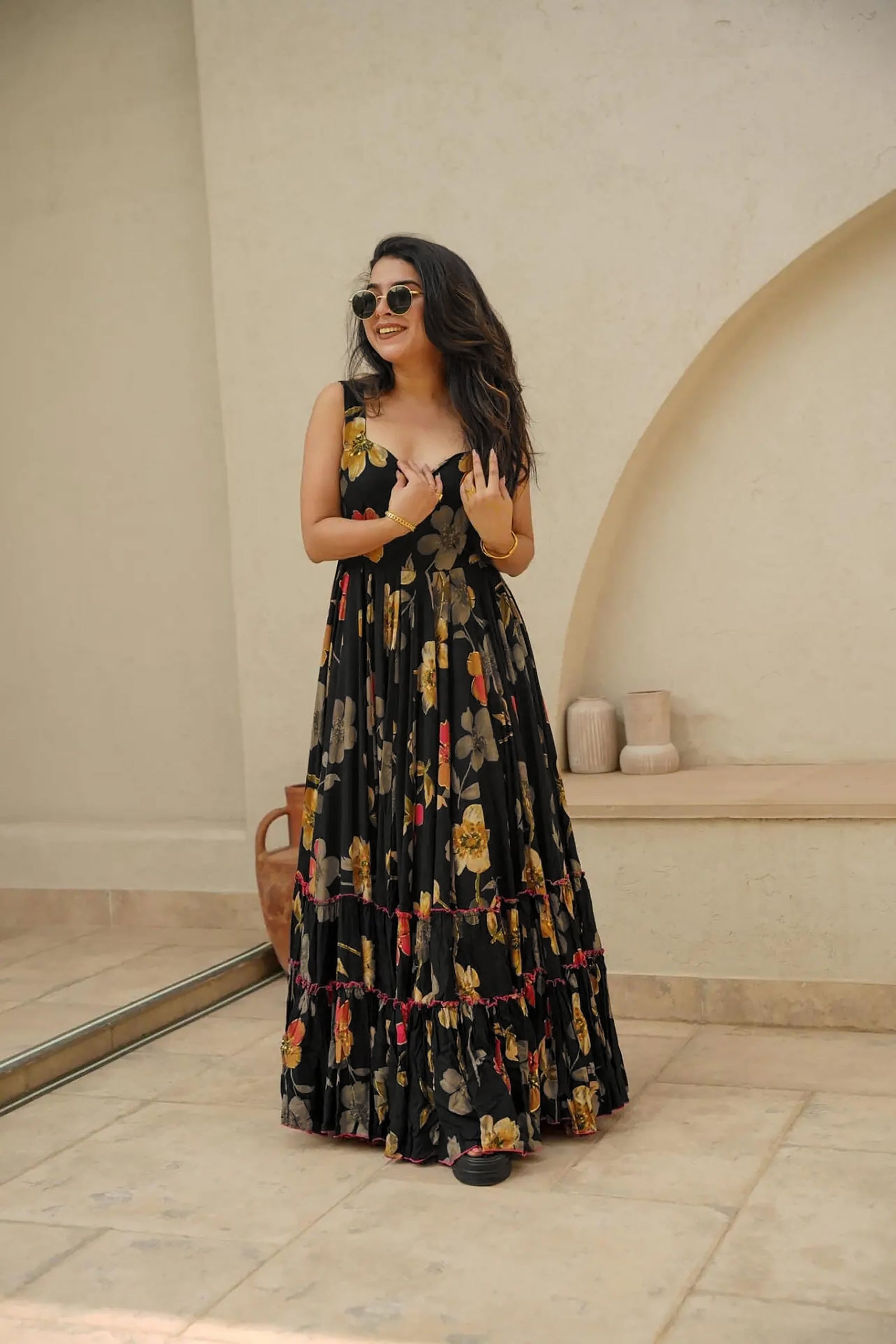 Heavy Rayon Digital Print Full Flare Long Anarkali Gown Clothsvilla
