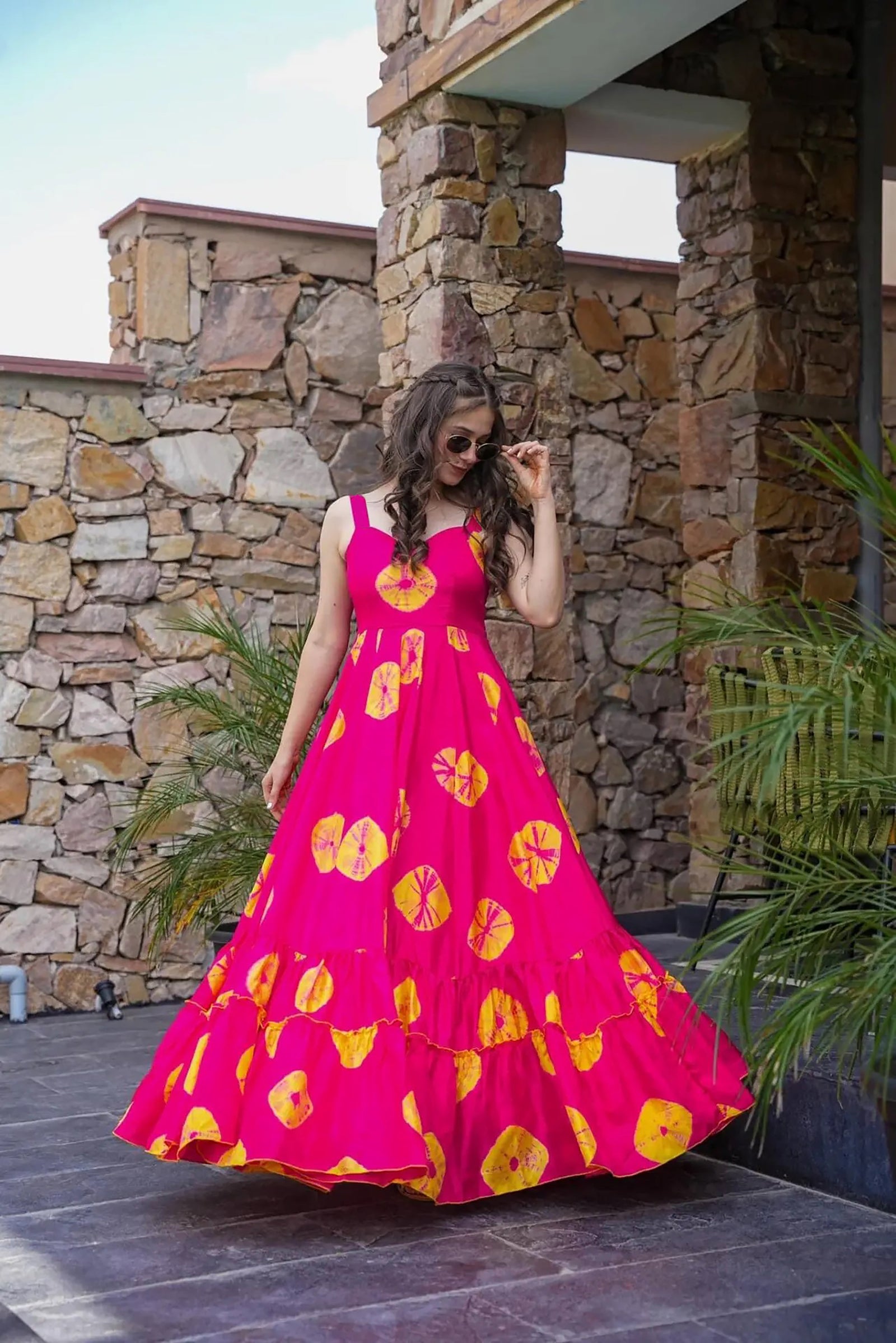 Heavy Rayon Digital Print Full Flare Long Anarkali Gown Clothsvilla