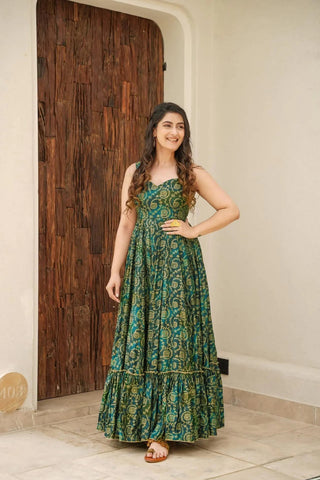 Heavy Rayon Digital Print Full Flare Long Anarkali Gown Clothsvilla