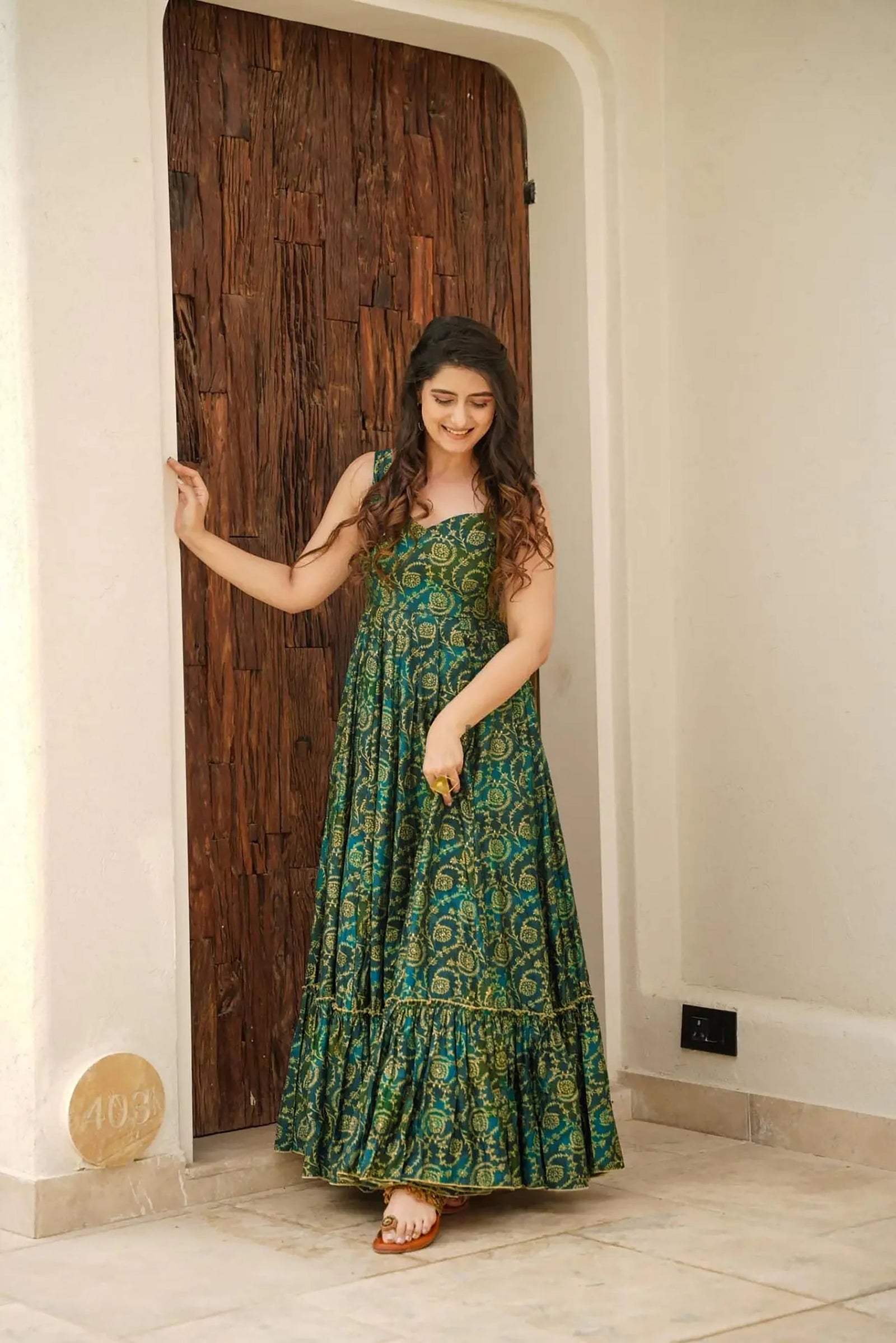 Heavy Rayon Digital Print Full Flare Long Anarkali Gown Clothsvilla