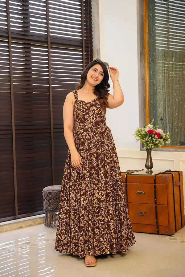 Heavy Rayon Digital Print Full Flare Long Anarkali Gown Clothsvilla