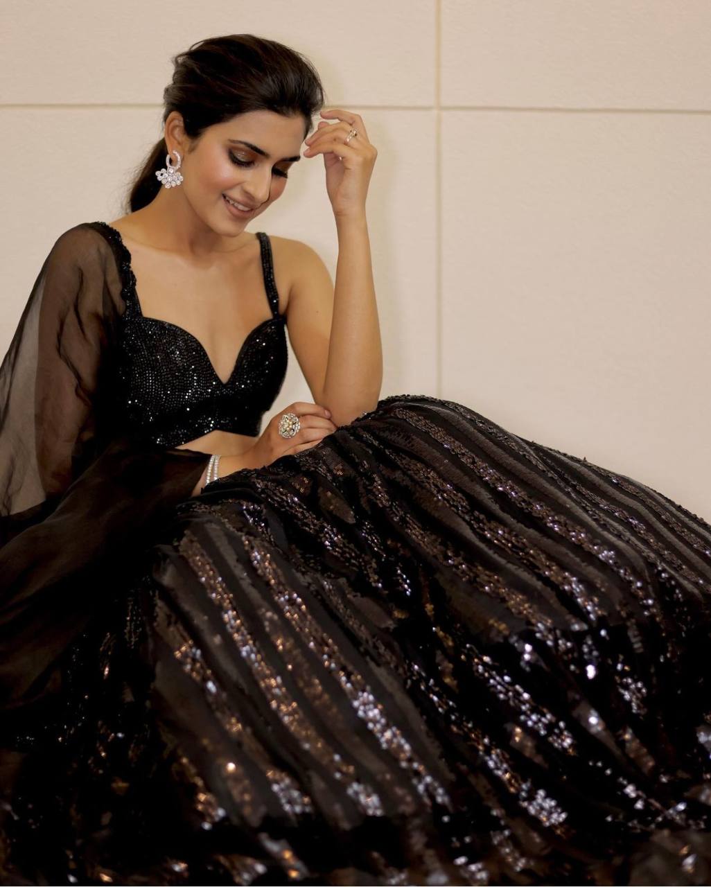 Hot Black Georgette Lehenga Set – Bold & Beautiful ClothsVilla Main image
