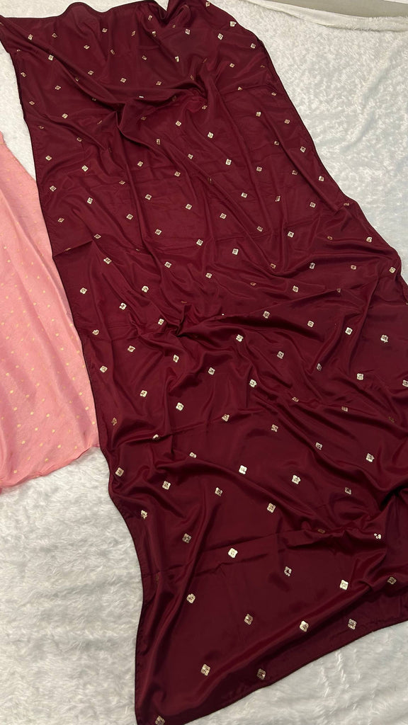 Hot Pink Regal Banarasi Zari Silk Lehenga Set with Sequin-Embellished Dupatta ClothsVilla