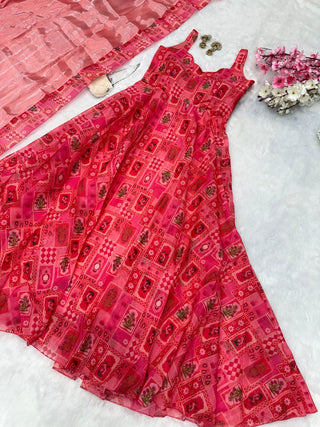 Hot Pink Ri8 Fashion - Exclusive Real Shoot Anarkali Gown with Dupatta | Elegance Redefined Clothsvilla