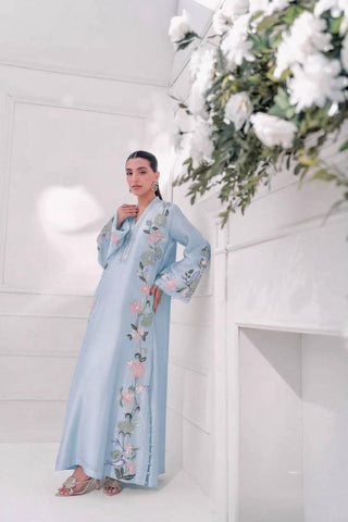 Icy Blue Roman Glass Kaftan Set ClothsVilla