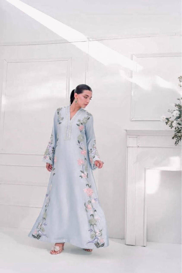 Icy Blue Roman Glass Kaftan Set ClothsVilla