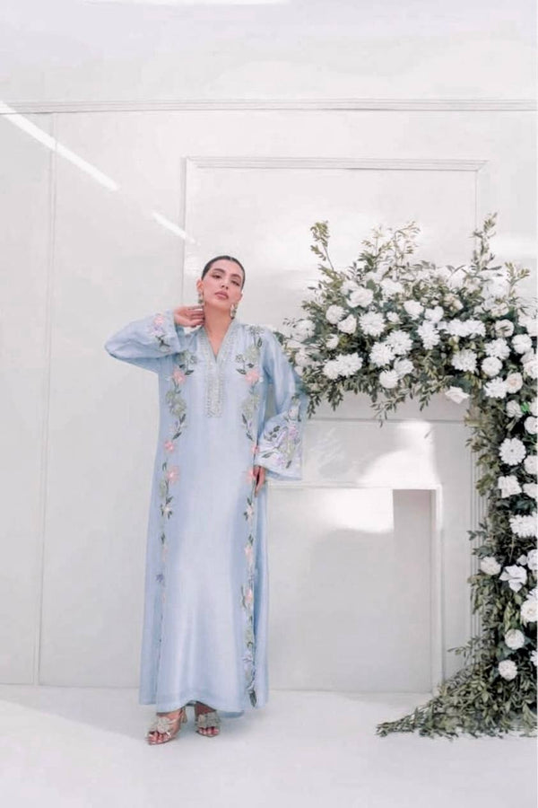 Icy Blue Roman Glass Kaftan Set ClothsVilla