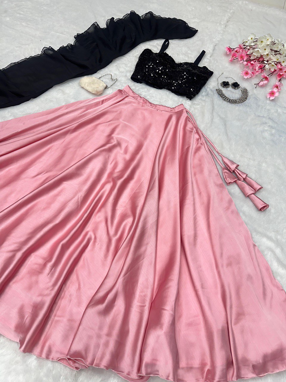 Light Pink Unleash Elegance with Our Exclusive Georgette Lehenga Design ClothsVilla