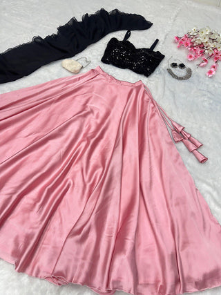 Light Pink Unleash Elegance with Our Exclusive Georgette Lehenga Design ClothsVilla