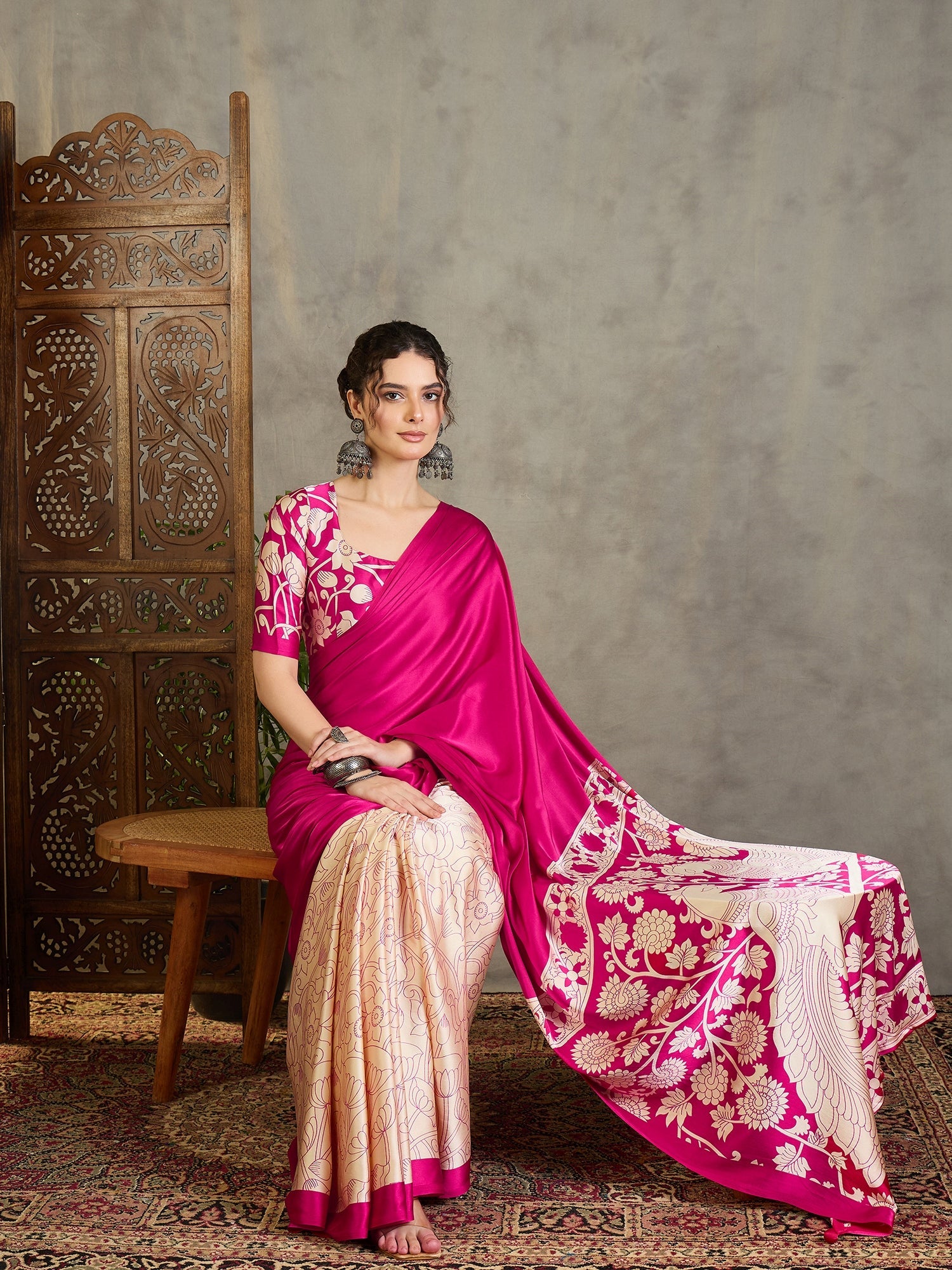 Ishvika Stylish Semi Modal Saree for Party & Festive Wear ClothsVilla