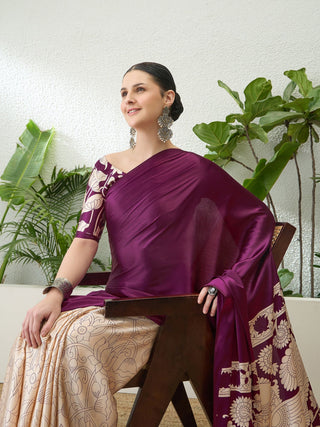 Ishvika Stylish Semi Modal Saree for Party & Festive Wear ClothsVilla
