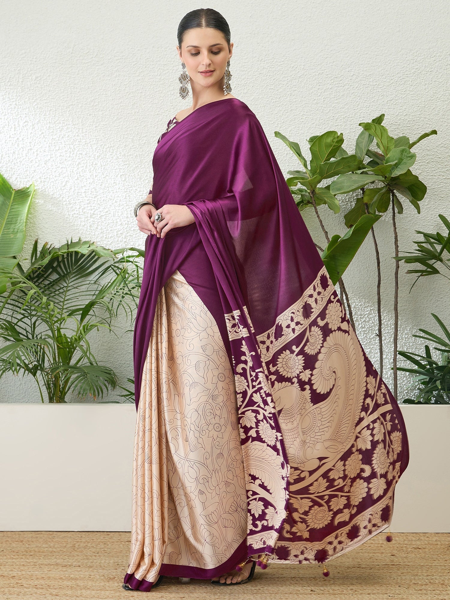 Ishvika Stylish Semi Modal Saree for Party & Festive Wear ClothsVilla