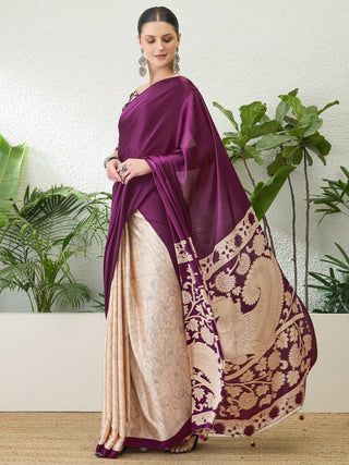 Ishvika Stylish Semi Modal Saree for Party & Festive Wear ClothsVilla