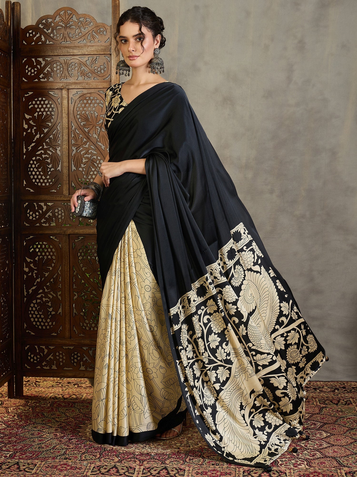 Ishvika Stylish Semi Modal Saree for Party & Festive Wear ClothsVilla