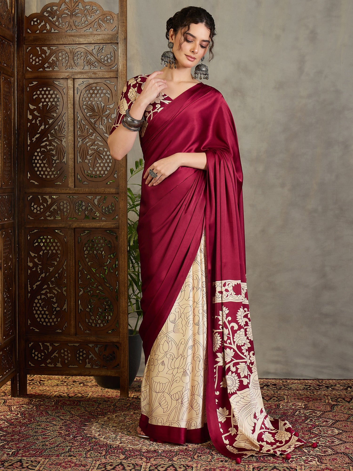 Ishvika Stylish Semi Modal Saree for Party & Festive Wear ClothsVilla