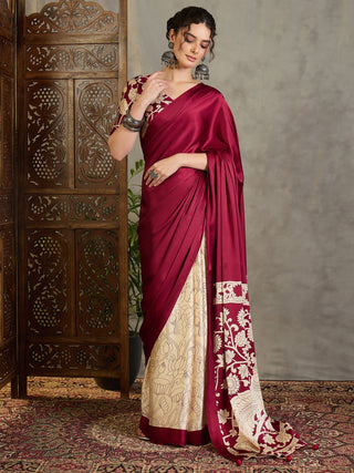 Ishvika Stylish Semi Modal Saree for Party & Festive Wear ClothsVilla