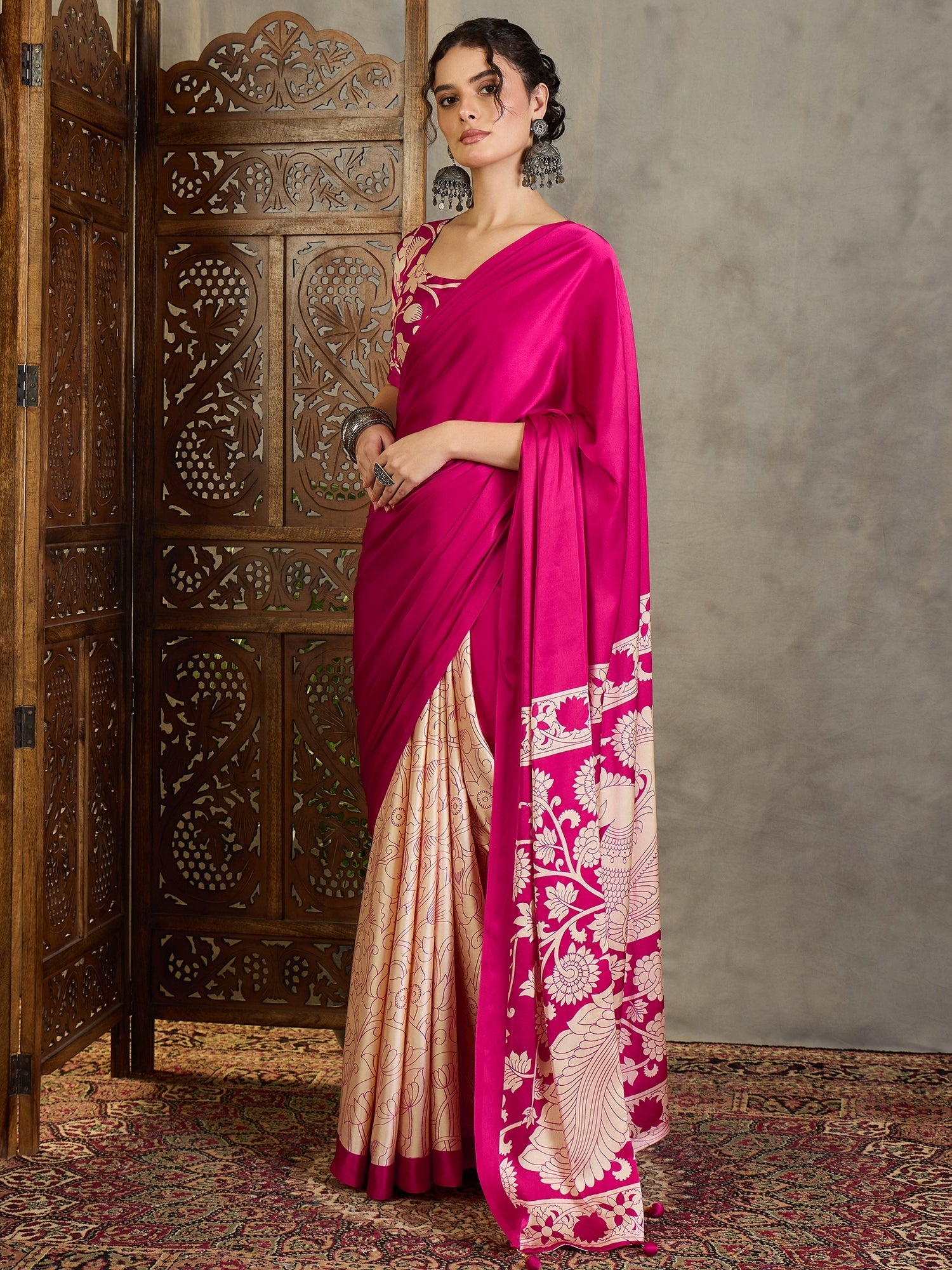 Ishvika Stylish Semi Modal Saree for Party & Festive Wear ClothsVilla