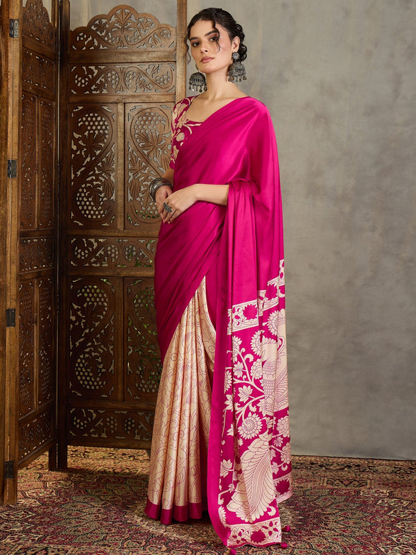 Ishvika Stylish Semi Modal Saree for Party & Festive Wear ClothsVilla