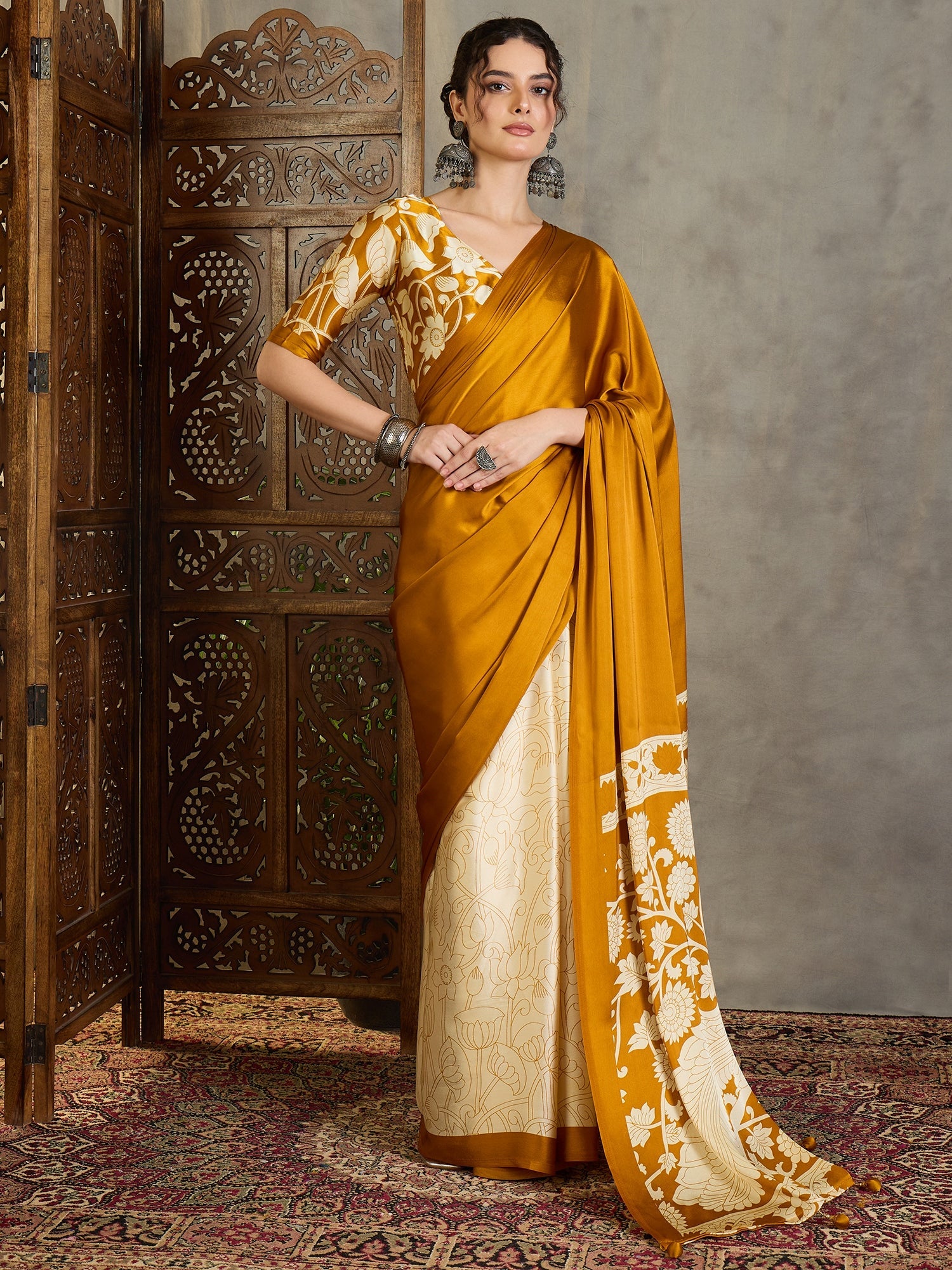 Ishvika Stylish Semi Modal Saree for Party & Festive Wear ClothsVilla