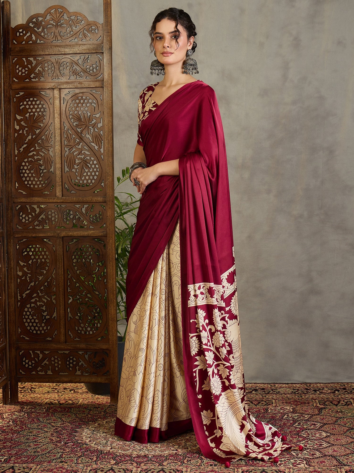 Ishvika Stylish Semi Modal Saree for Party & Festive Wear ClothsVilla