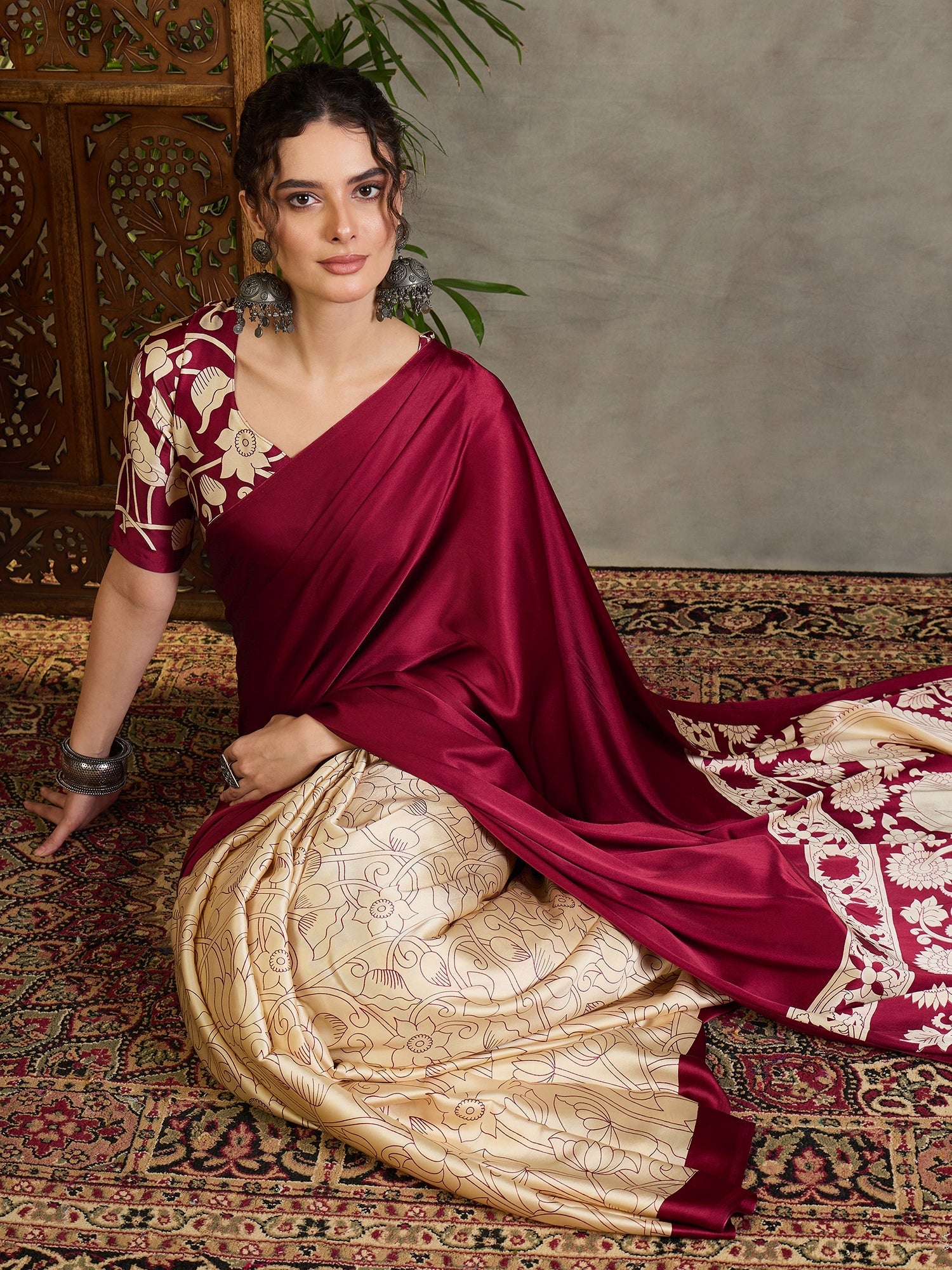 Ishvika Stylish Semi Modal Saree for Party & Festive Wear ClothsVilla