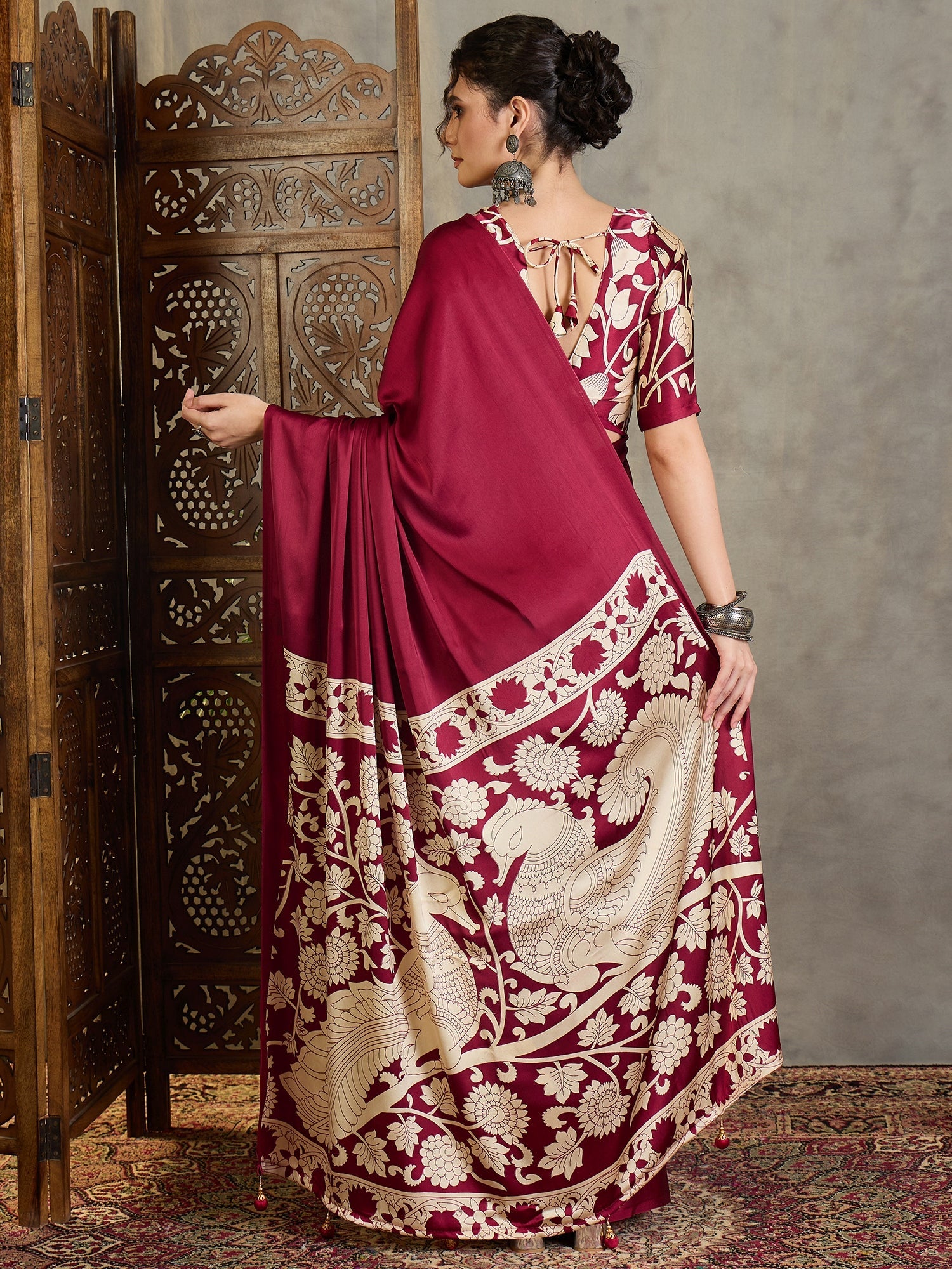 Ishvika Stylish Semi Modal Saree for Party & Festive Wear ClothsVilla