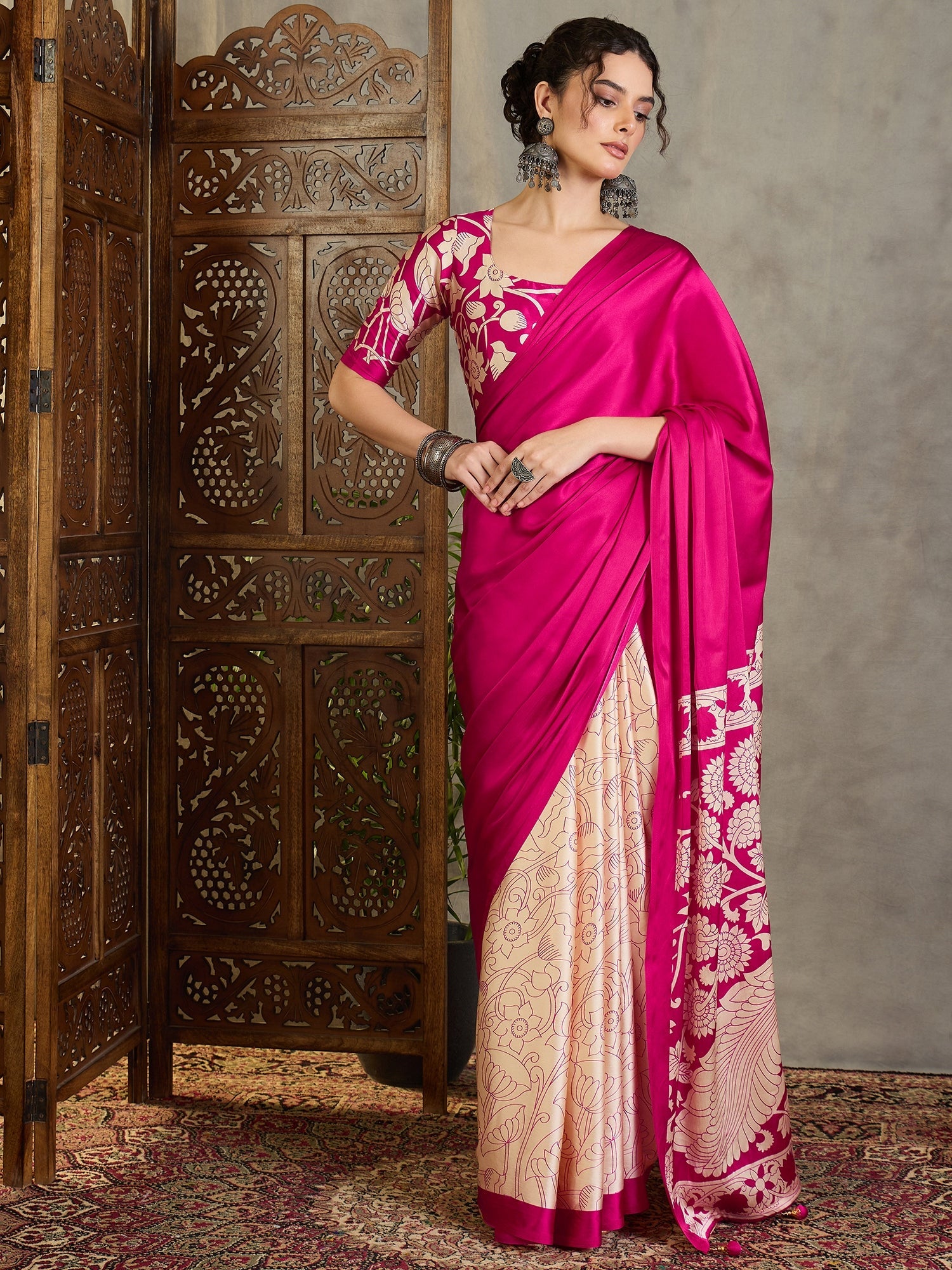 Ishvika Stylish Semi Modal Saree for Party & Festive Wear ClothsVilla