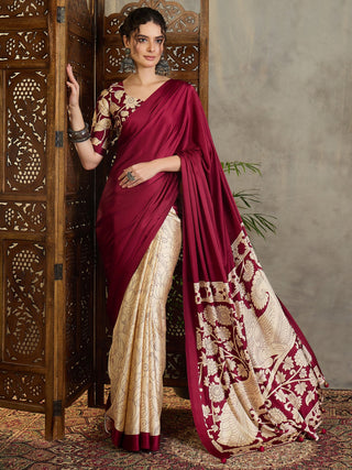 Ishvika Stylish Semi Modal Saree for Party & Festive Wear ClothsVilla