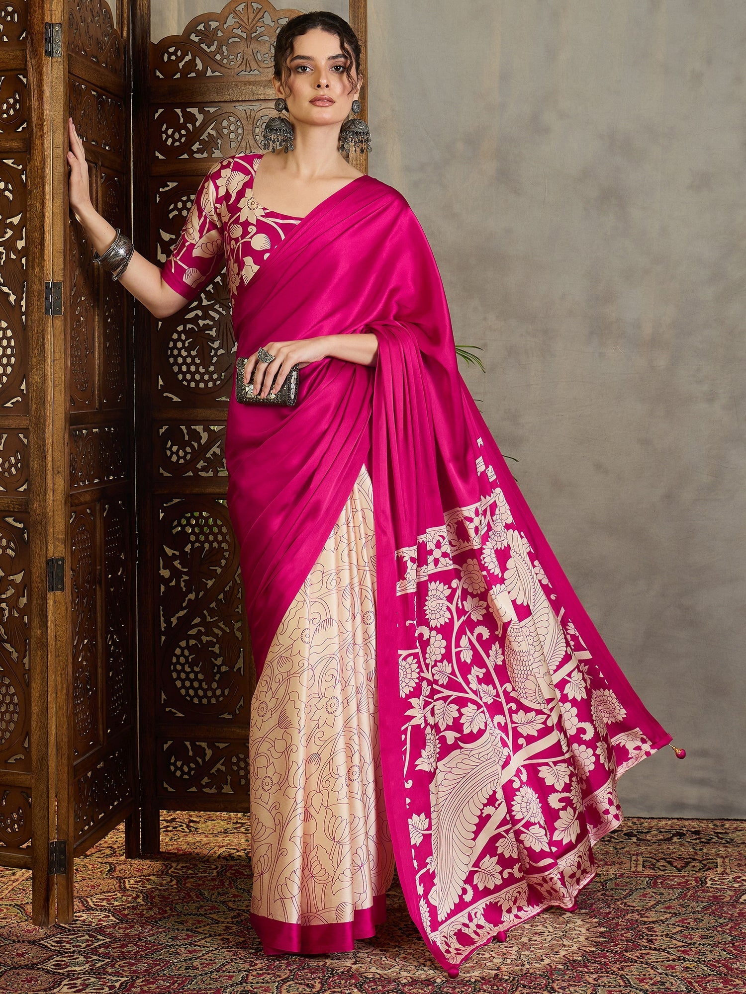 Ishvika Stylish Semi Modal Saree for Party & Festive Wear ClothsVilla