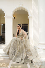 Load image into Gallery viewer, Ivory Butterfly Net Lehenga with Tone-to-Tone Embroidery