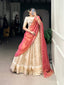 Jacquard Chex Zari Weaving Lehenga Set ClothsVilla