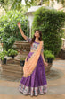 Load image into Gallery viewer, Trending Jequard Lehenga Choli with Russian Silk Embroidered Dupatta – Elegant Lavender ClothsVilla