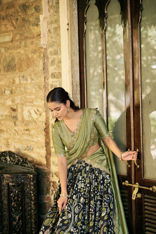 Kalamkari Printed Lehenga Set ClothsVilla