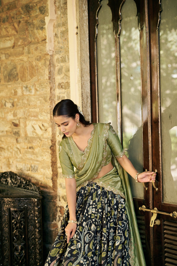 Kalamkari Printed Lehenga Set ClothsVilla
