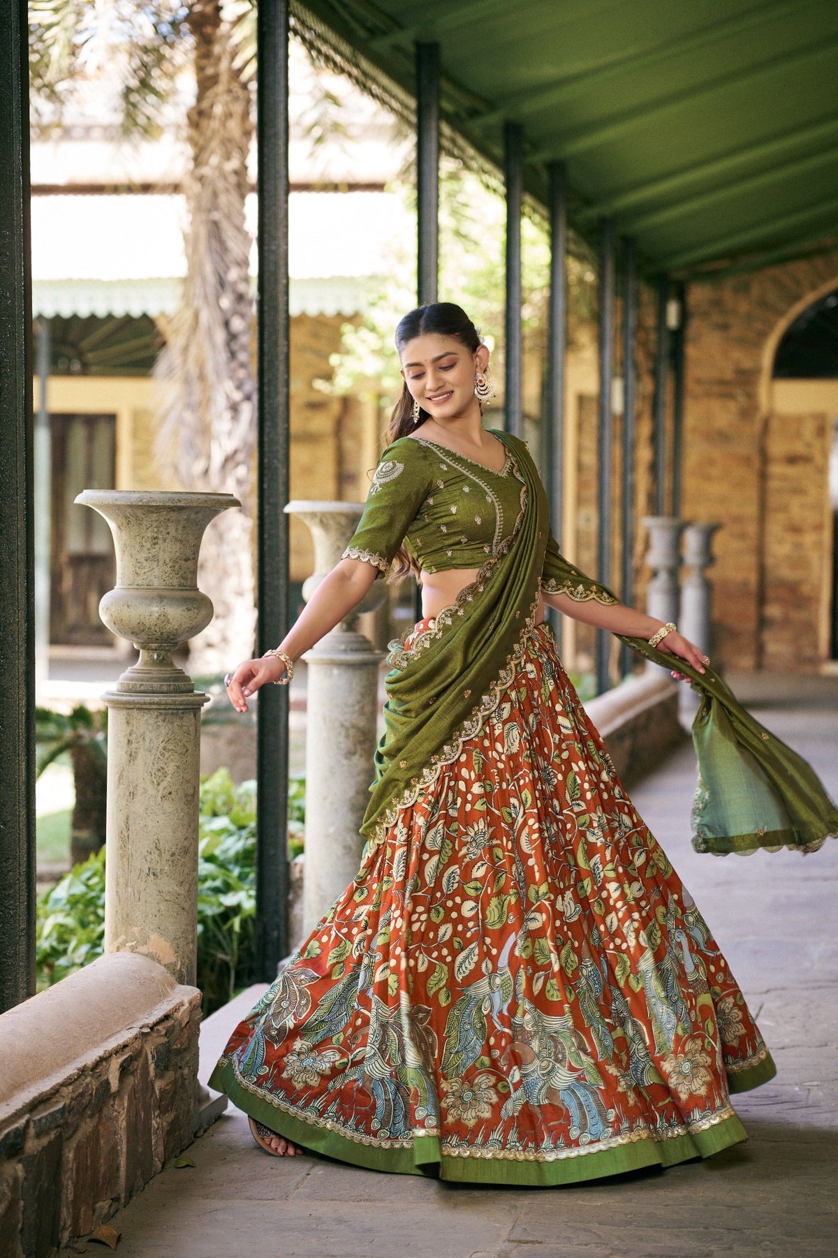 Kalamkari Printed Lehenga Set ClothsVilla