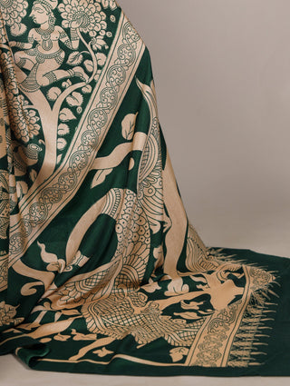 Kalamkari Printed Saree with Blouse ClothsVilla