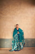 Load image into Gallery viewer, Kalamkari Satin Silk Printed Saree ClothsVilla