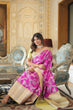 Load image into Gallery viewer, Kanjivaram Silk Pink Saree with Zari Weaving Work with Blouse ClothsVilla