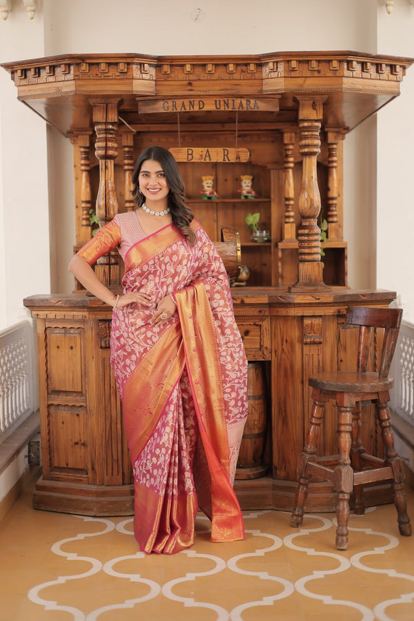 Kanjivaram Silk Saree with Zari Weaving Work ClothsVilla