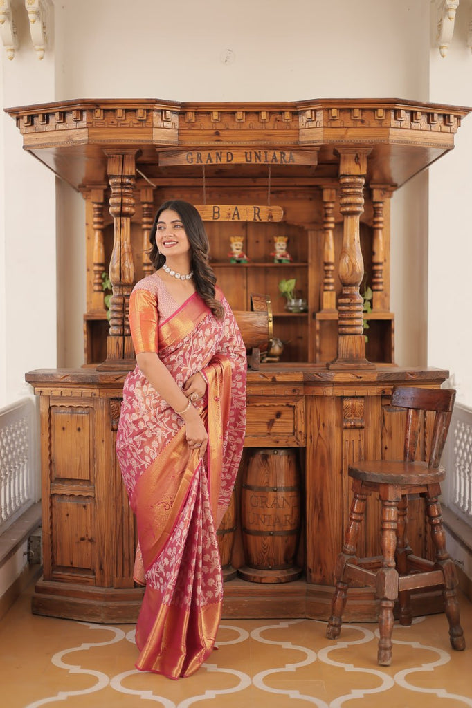 Kanjivaram Silk Saree with Zari Weaving Work ClothsVilla