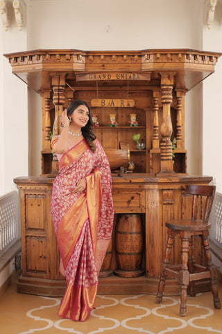 Kanjivaram Silk Saree with Zari Weaving Work ClothsVilla