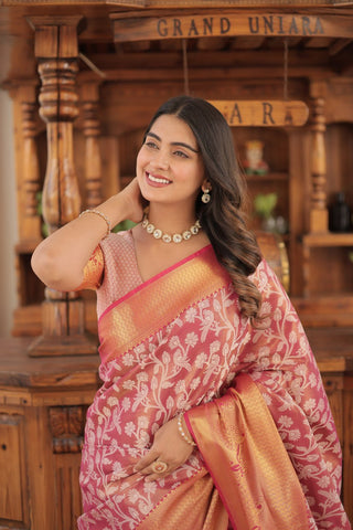 Kanjivaram Silk Saree with Zari Weaving Work ClothsVilla