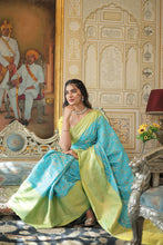 Load image into Gallery viewer, Kanjivaram Silk Saree with Zari Weaving Work with Blouse ClothsVilla