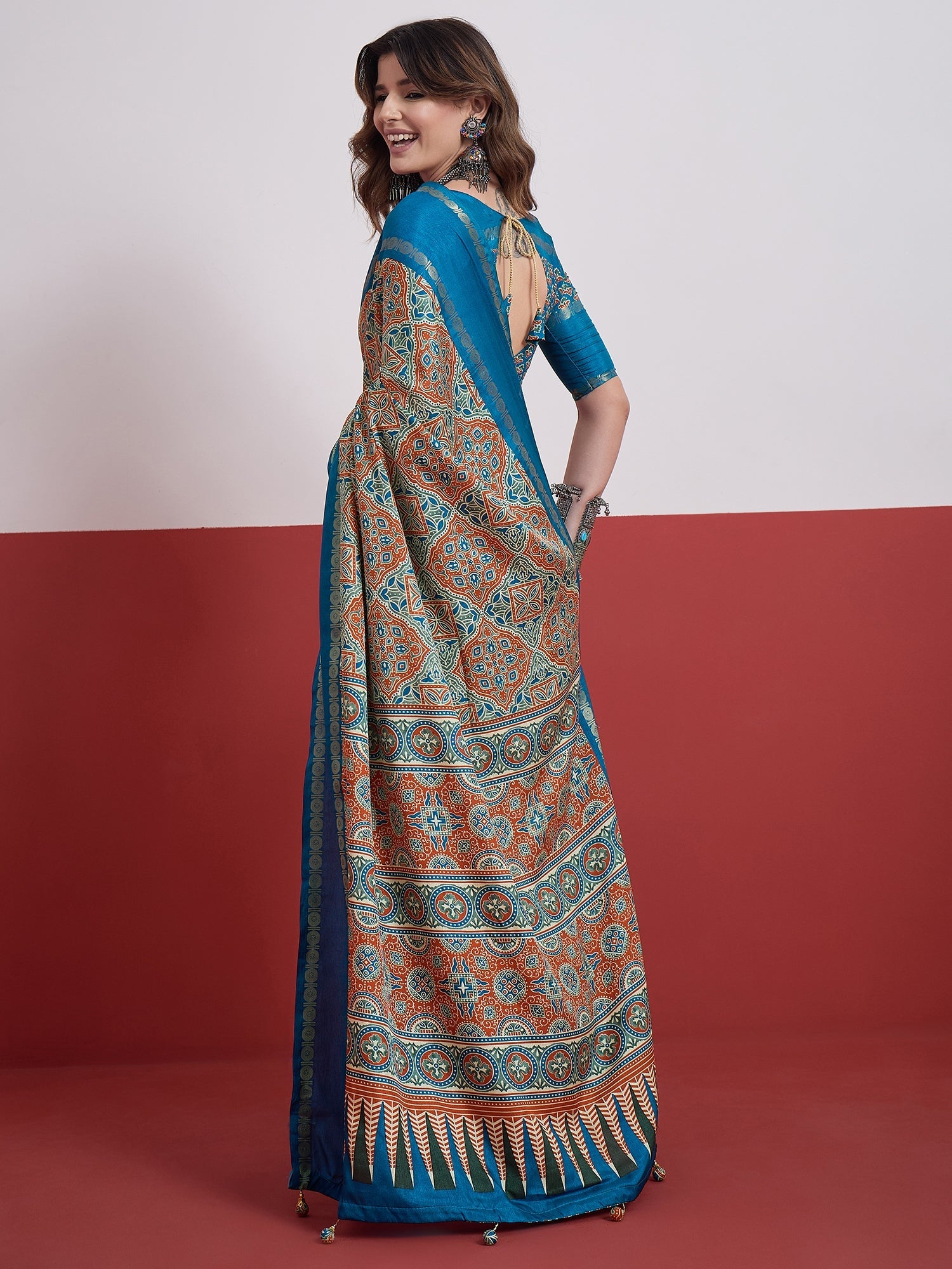 Kashmira Textured Tussar Silk Saree for Festive Wear ClothsVilla