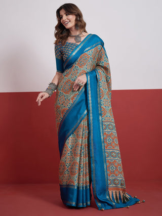 Kashmira Textured Tussar Silk Saree for Festive Wear ClothsVilla